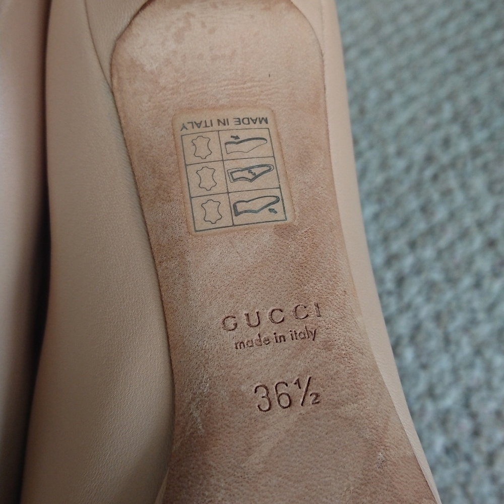 Gucci Nude/beige Peep-Toe Horsebit Pumps size 6.5 - Picture 13 of 15